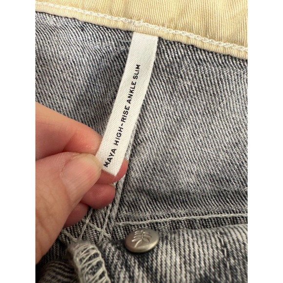 Rag and Bone Maya High Rise Ankle slim Jeans Size 28 Black Stone Wash Button B10 - Picture 7 of 9